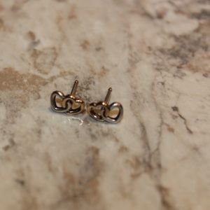 Authentic Pandora Earrings Silver/14k Gold